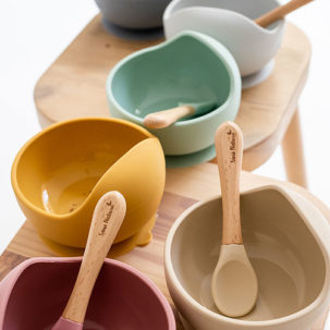 Set de bol y cubierto con ventosa Nordic blossom pink - Imagen 5