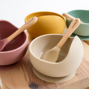 Set de bol y cubierto con ventosa Nordic blossom pink - Imagen 6