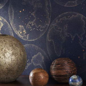 Papel pintado Galilée azul noche - Imagen 2