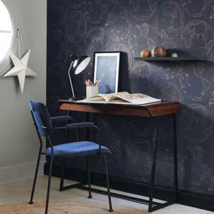 Papel pintado Galilée azul noche - Imagen 3