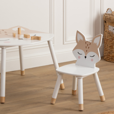 Silla de madera infantil con diseño de Zorro - Imagen 2