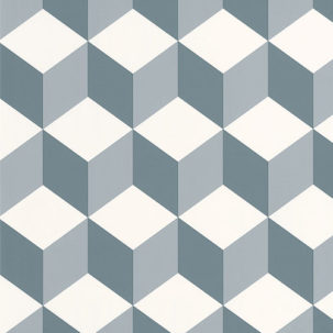 Papel pintado Young & Free - Be Happy azul vintage