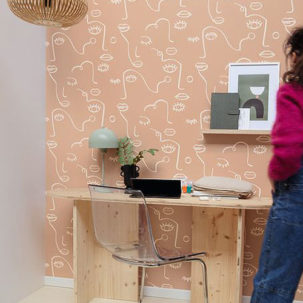 Papel pintado Young & Free - Just Smile salmón - Imagen 2