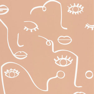 Papel pintado Young & Free - Just Smile salmón