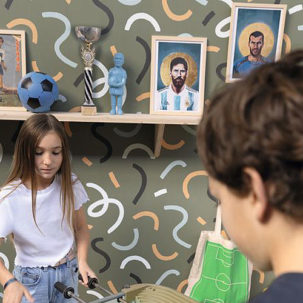 Papel pintado Young & Free - Good Vibes Only verde - Imagen 3