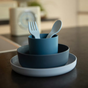 Vajilla Bio 5 piezas azul claro - Imagen 2