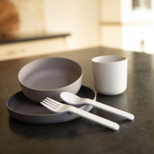 Vajilla 5 piezas Bio gris - Imagen 2