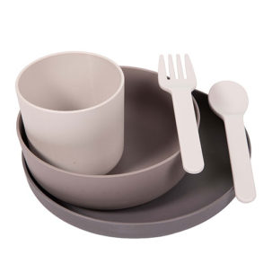 Vajilla 5 piezas Bio gris