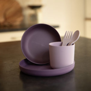 Vajilla 5 piezas Bio rosa - Imagen 2