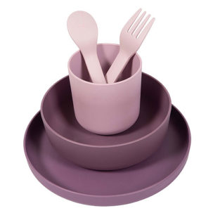Vajilla 5 piezas Bio rosa