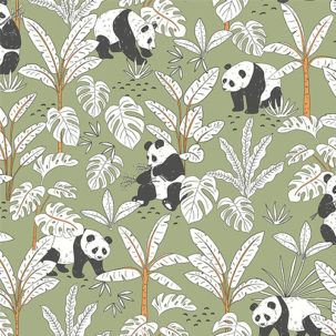 Papel pintado Autour du Monde - Se prélasser kaki