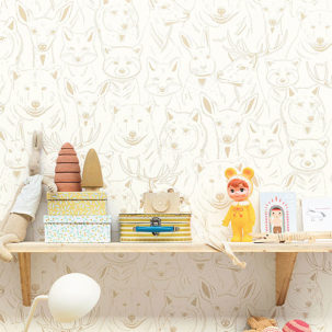 Papel pintado Autour du Monde - S'amuser beige - Imagen 3