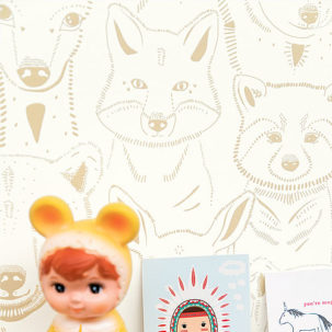 Papel pintado Autour du Monde - S'amuser beige - Imagen 2