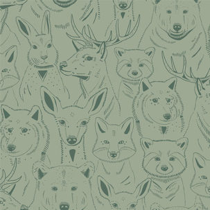 Papel pintado Autour du Monde - S'amuser vert