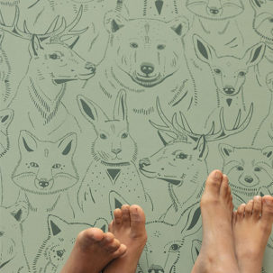 Papel pintado Autour du Monde - S'amuser vert - Imagen 4