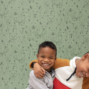 Papel pintado Autour du Monde - S'amuser vert - Imagen 2