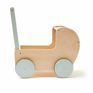 Cochecito para muñecos de madera natural - Imagen 4
