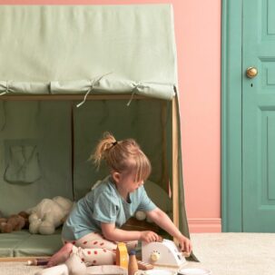 Tienda de campaña casita verde claro - Imagen 4