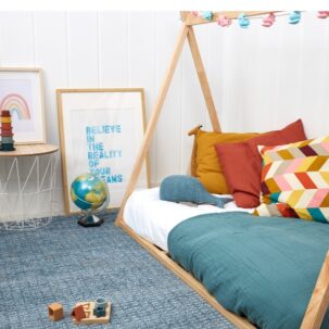 Tipi con sommier 90x200cm. madera natural - Imagen 3