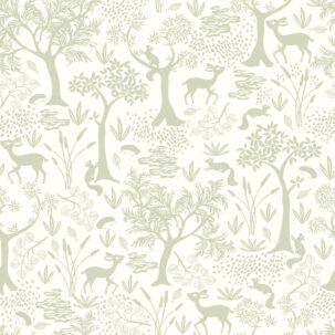 Papel pintado Poetic Forest verde almendra