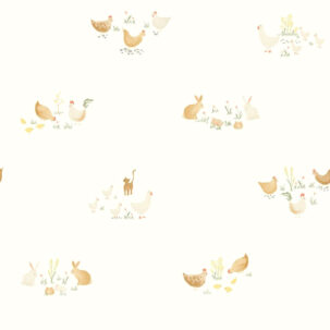 Papel pintado Companions of the Farm terracota