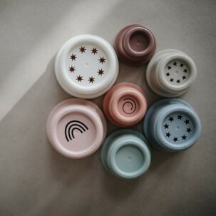 Cubos apilables Mushie Solid Petal - Imagen 4