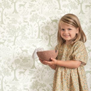 Papel pintado Poetic Forest verde almendra - Imagen 2