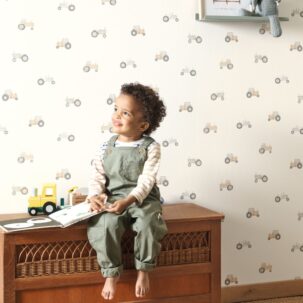 Papel pintado Vintage Tractor natural - Imagen 2