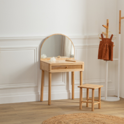 Tocador y taburete infantil madera de hevea - Imagen 6