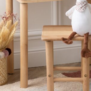 Tocador y taburete infantil madera de hevea - Imagen 8