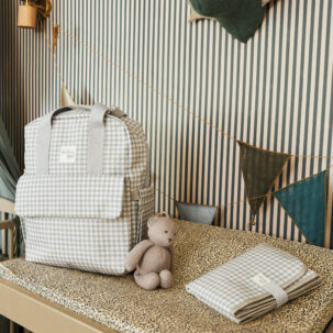 Mochila maternal I Love Vichy Gris - Imagen 5