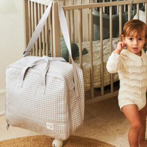 Maleta maternal I Love Vichy Gris - Imagen 3