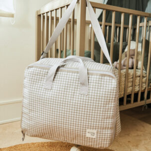 Maleta maternal I Love Vichy Gris - Imagen 2