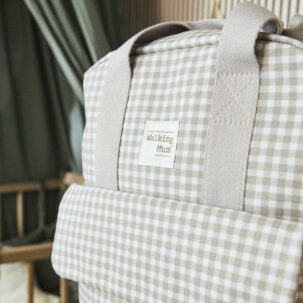 Mochila maternal I Love Vichy Gris - Imagen 8