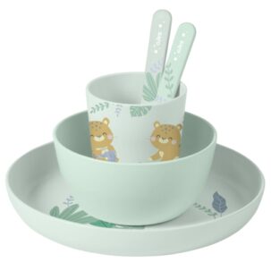 Vajilla 5 piezas Jungle Cheetah Mint - Imagen 7