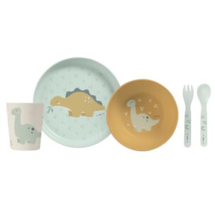 Vajilla 5 piezas Wild Dinos Mustard