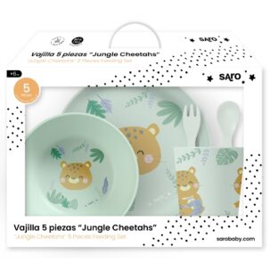 Vajilla 5 piezas Jungle Cheetah Mint - Imagen 12