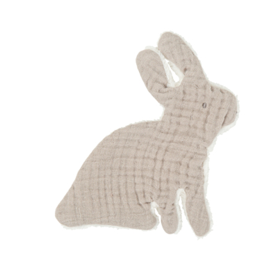 Muselina de bambú con Dou dou Bunny gris-beige - Imagen 2