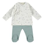 Conjunto de jubón y polaina Lavanda blanco 1-3 meses