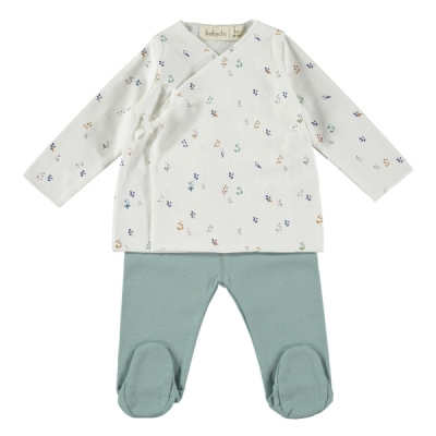 Conjunto de jubón y polaina Lavanda blanco 1-3 meses