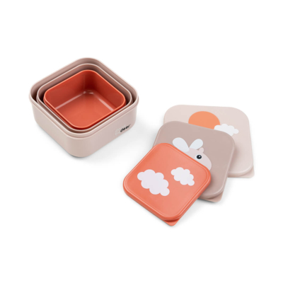Set de 3 cajitas para alimentos Happy Clouds Papaya - Imagen 3