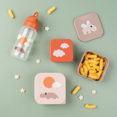 Set de 3 cajitas para alimentos Happy Clouds Papaya - Imagen 2