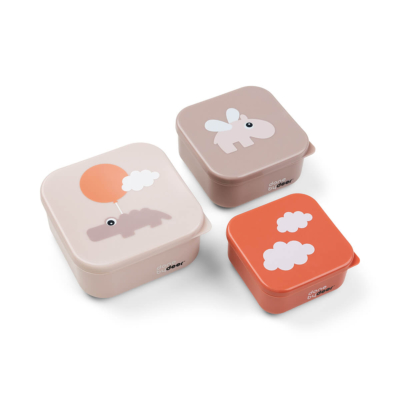 Set de 3 cajitas para alimentos Happy Clouds Papaya