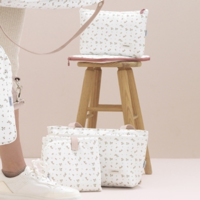 Bolso organizador Aura Beige flores - Imagen 2