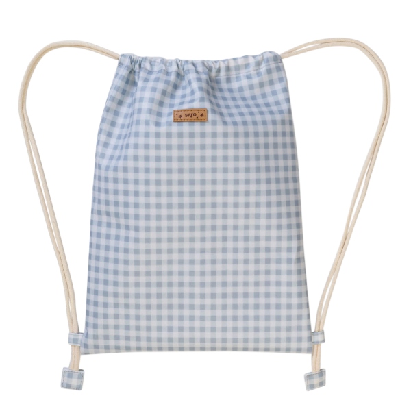 SACO MOCHILA Mochila saco impermeable Vichy gris - Imagen 1