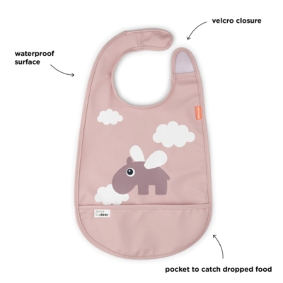 Babero con velcro Happy Clouds Powder - Imagen 3