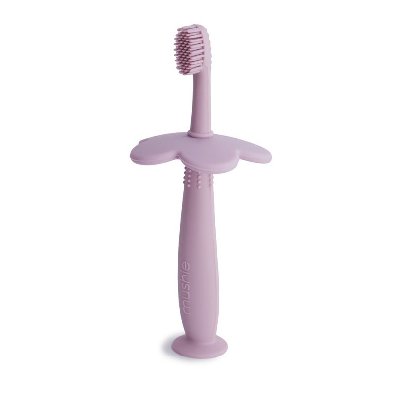 cepillo-de-dientes-didactico-flower-soft-lilac-137x6x6-cm Cepillo de dientes didáctico Mushie Flower Soft Lilac - Imagen 1