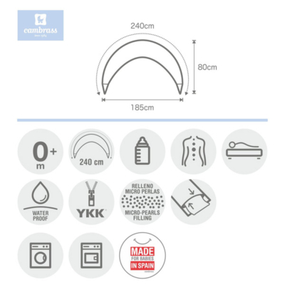 Cojín de lactancia XL Plumeti rosa - Imagen 3