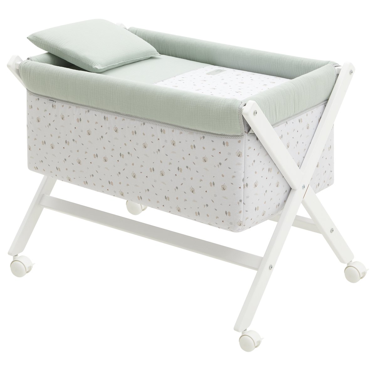 50015 Moisés madera blanca Greeny verde - Imagen 1