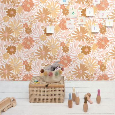 Papel pintado Let´s go Girls Marguerite blanco rosa - Imagen 2